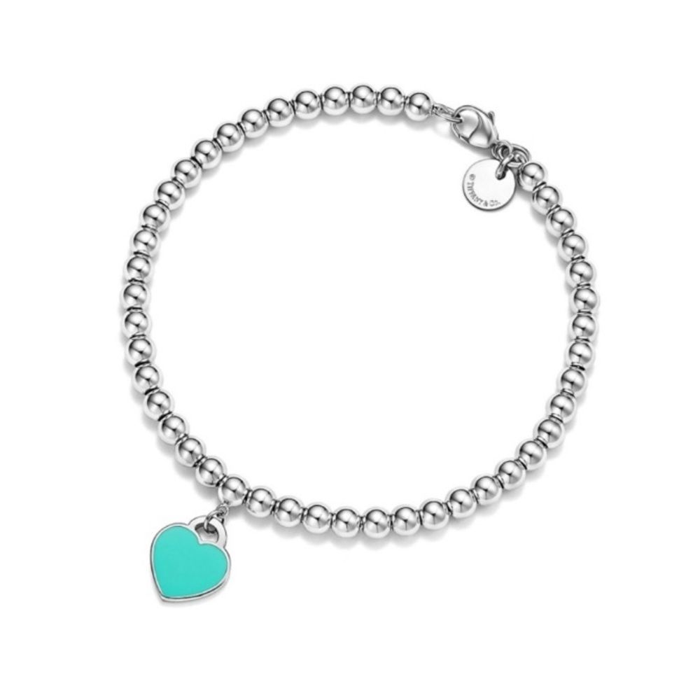 Return to Tiffany® Tiffany Blue® Heart Tag Bead Bracelet in Silver, 4 mm